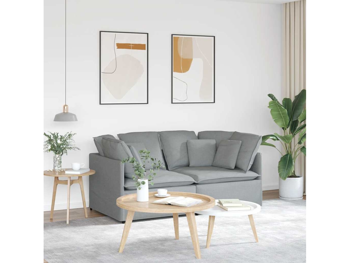Vidaxl Sofá Modular Com Almofadas Tecido Cinzento-claro