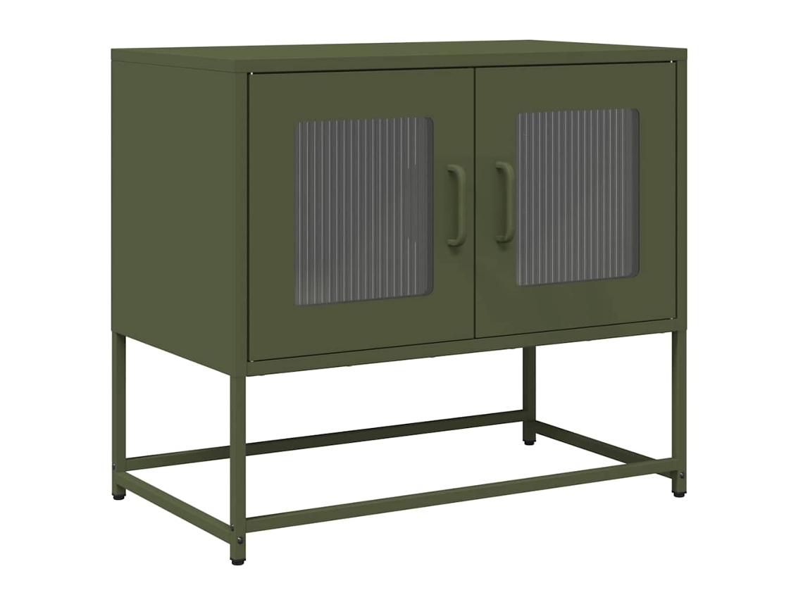 Móvel para TV em aço laminado a frio Azeitona Verde 68x39x60,5 cm MAISON EXCLUSIVE