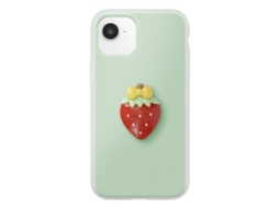 Capa Para Iphone 17e Com Motivo De Morango Em Relevo 3d E Borda Elevada