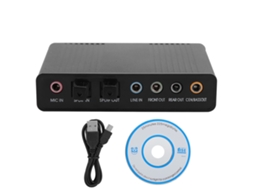 Placa de som externa Mali USB 5.1, HD10, para karaokê e gravação