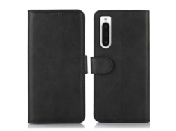 Capa De Couro Com Textura De Vaca Para Sony Xperia 10 V