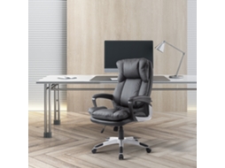 Cadeira De Escritório Giratória Ergonómica, Apoio Braços, Altura Ajustável, 66x71x110-120,5cm, Preto
