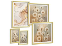 Conjunto De Pinturas Motivos Florais Delicados Da Natureza Espelharte (5 Peças)