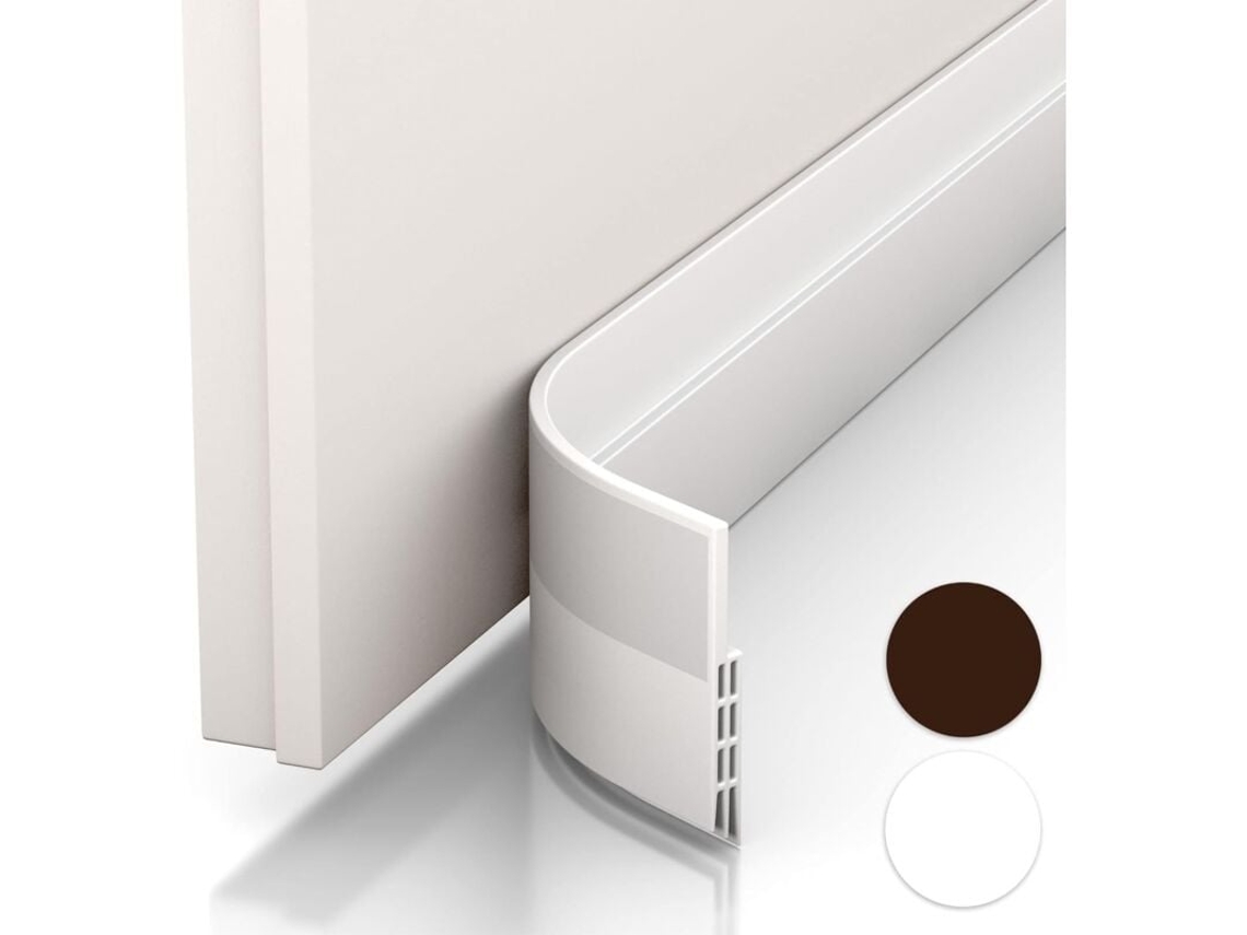 Raspão Anti Vento E Vedação De Porta Novo Raspão Isolante, Fácil Instalação, Ideal Para Isolamento Contra Frio, Ruído E Umidade (1 Unidade Branca)