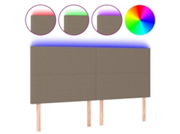 Cabeceira de Cama com Led Tecido Cinza acastanhado MAISON EXCLUSIVE (160x5x118 cm)