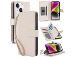 Capa Carteira De Couro Para Iphone 14 Plus - Com Rfid - Para Vários Cartões