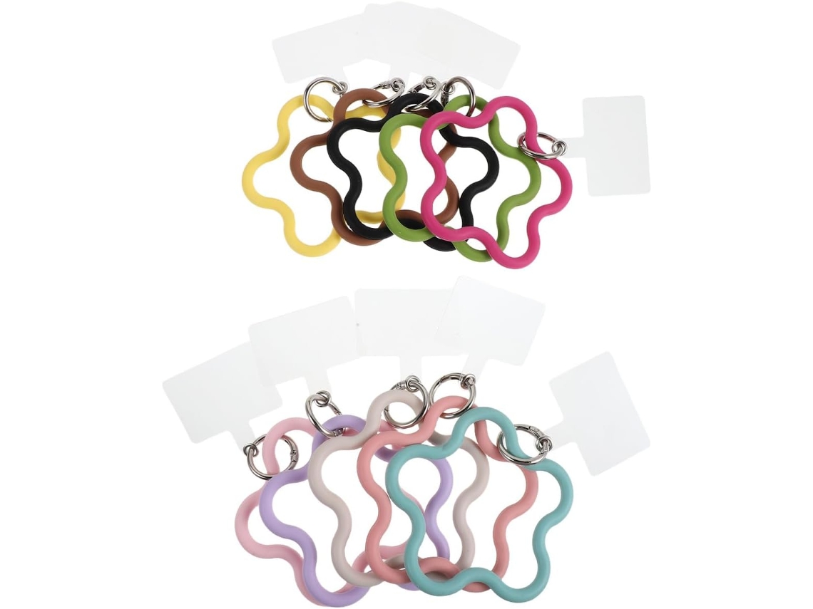 Conjunto De 10 Pulseiras De Celular Em Formato De Estrela, Feitas De Silicone E Metal.