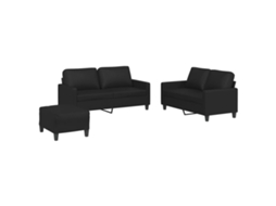 Sofa Set, Sofa Sets Vidaxl Preto Couro Artificial (n/a)