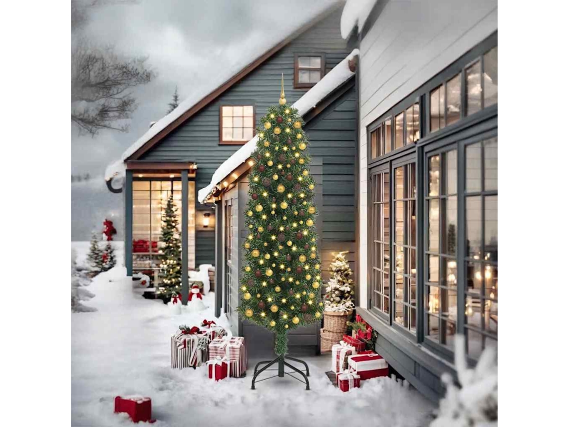 Vidaxl Árvore De Natal Artificial Verde 240 Cm Pvc E Aço E Plástico