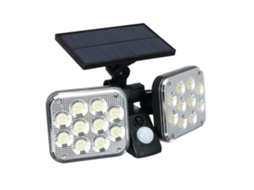 Luz Solar LED 100/120LEDs IP65 Sensor PIR Jardim Pátio