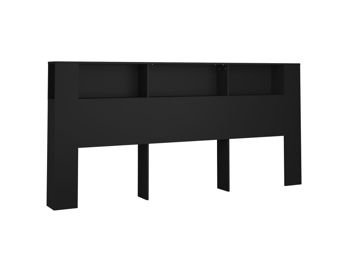 Cabeceira de cama com guarda-roupa 220x18,5x104,5 cm preta MAISON EXCLUSIVE