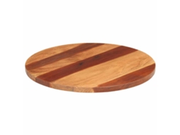 Vidaxl Tampo De Mesa Redondo Madeira De Acácia Maciça 25-27 Mm 60 Cm