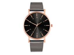 Reloj De Moda Para Parejas Con Correa De Malla Dial Redondo Cuarzo Unisex