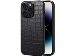 Capa Textura Crocodilo para iPhone 15 VEANXIN Preto