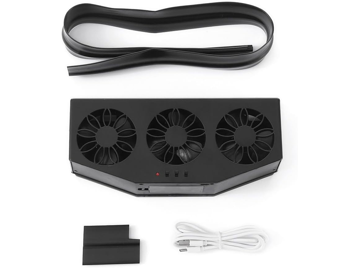 Exaustor De Carro Movido A Energia Solar Com 3 Saídas, Sistema De Ventilação Dupla Para Circulação Automática Ar No
