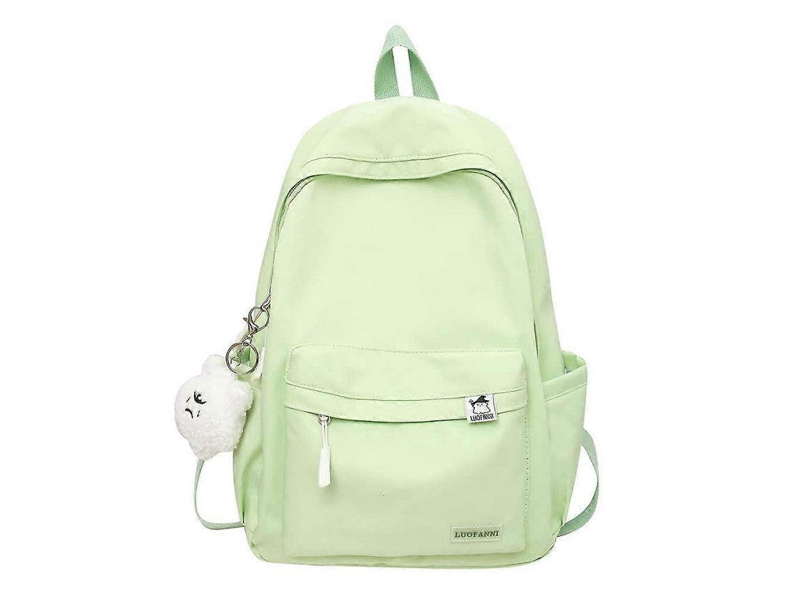 Mochila Impermeável Para Estudantes, Mochila Escolar De Nylon Simples Com Vários Bolsos, Estilo Harajuku Preppy, Na Cor Verde. Olysi Shop