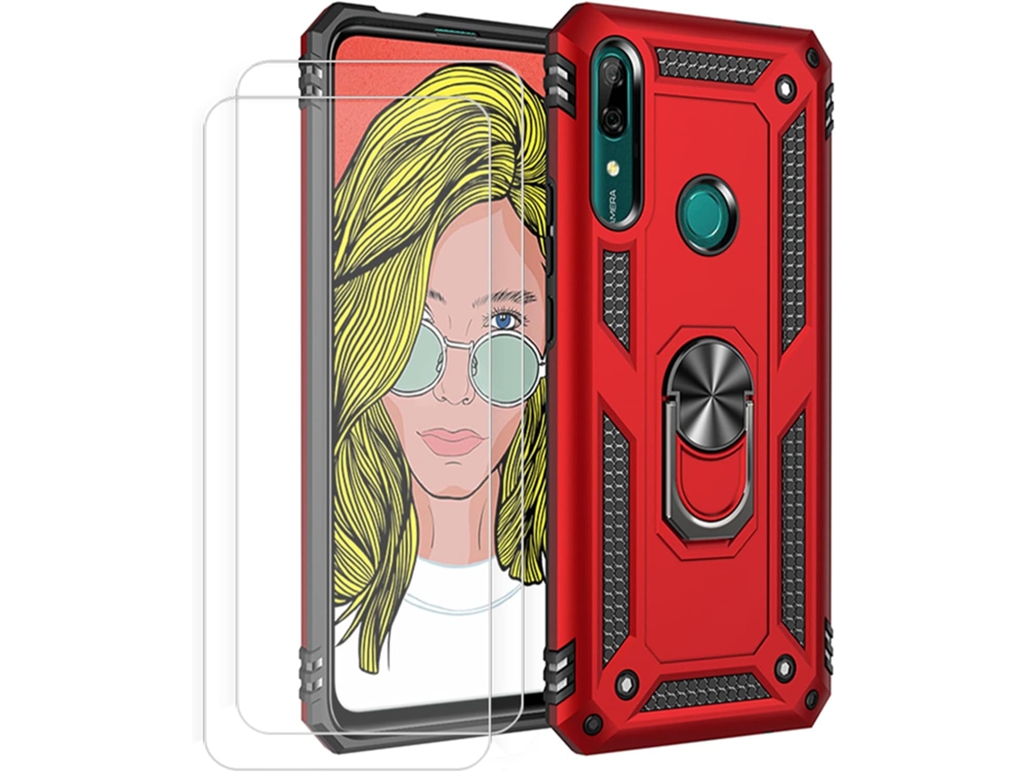 Conjunto de Capas Anel Giratório Graus para Huawei P Smart Z 6.59 HONGWE. Magnética com Anel de Suporte (2un)
