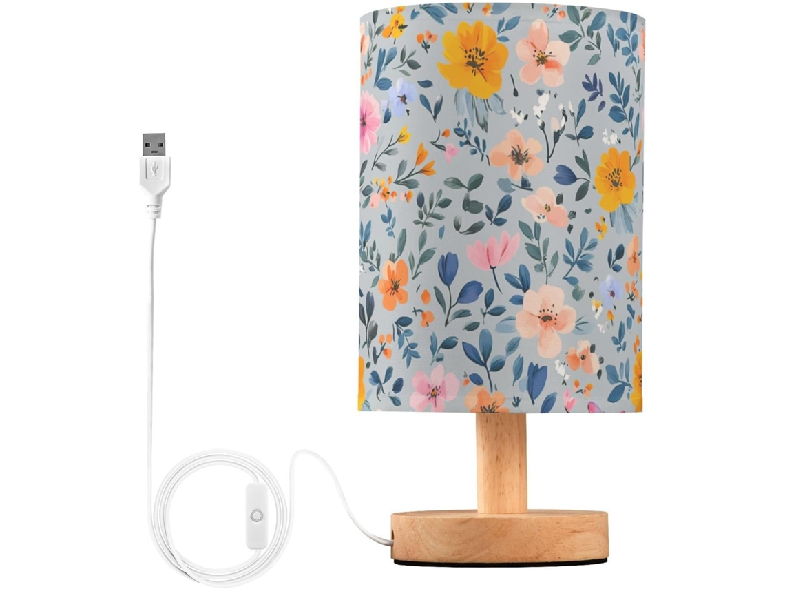 Abajures pequenos para meninas com flores de verão, rosas, borboletas e detalhes em prata. Abajures pequenos exclusivos.