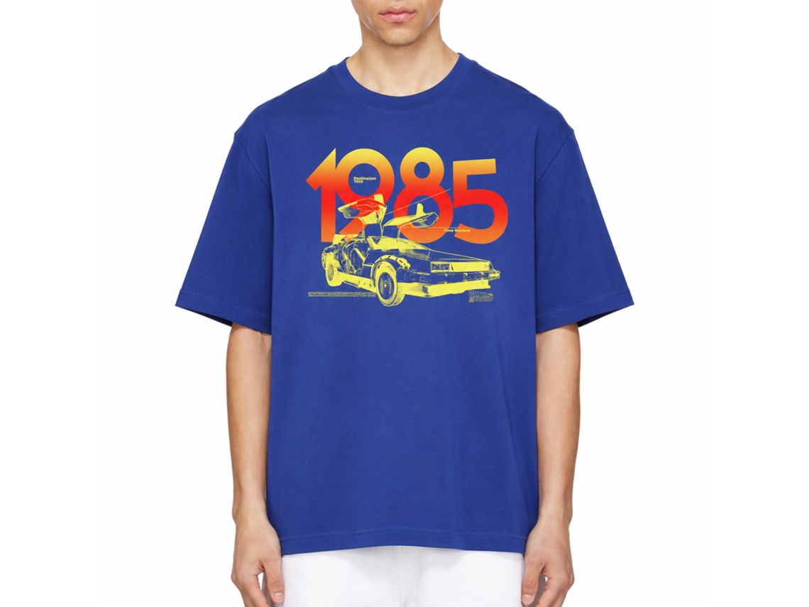 Rockinstone Back To The Future Movie Way Ba Solid Royal Adult T-shirt Size:xxxl