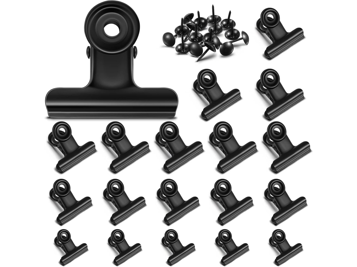 60 Prendedores De Metal Em Formato Bulldog Com Tachinhas, Ideais Para