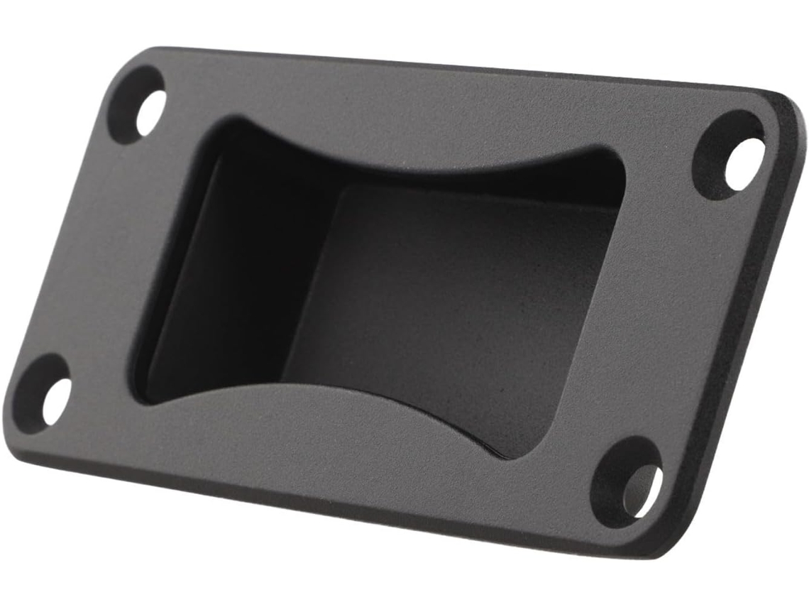 Puxador De Porta Embutido Preto Para Armários Industriais, Com Pega Integrada Em Liga De Zinco E Base Plana, Compatível