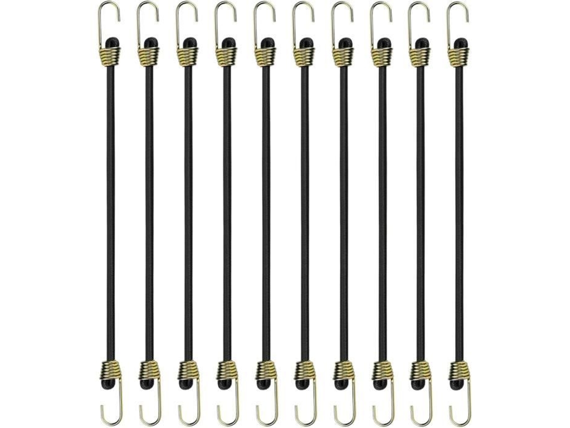 Cordas Elásticas Com Ganchos, 10 Unidades De 24 Cm, Cordas Pequenas E Ajustáveis​​ Com Fecho, Mini Corda Elástica Para Lona E Bagagem