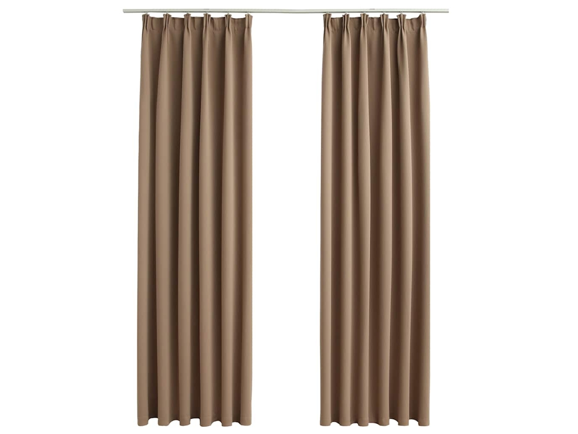 Maison Exclusive - Cortinas Blackout C/ganchos 2pcs 140x245cm Cinzento-acastanhado