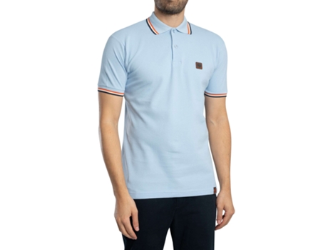 Polo De Homem Trojan Tricolor Ponta Piqué Algodão Azul (3xl)