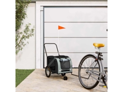Vidaxl Reboque De Bicicleta P/ Animais Tecido Oxford/ferro Cinza/preto