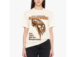 Rockinstone Halloween Movie Cant Kill Pumpkin Logo Solid Natural Adult T-shirt Size:xxl