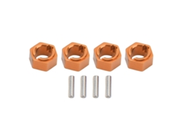 Conectores de Roda Hexagonal 7mm Liga de Alumínio Profissional para Carro Rc Fms Fcx24 1/24 Dourado | S/MARCA