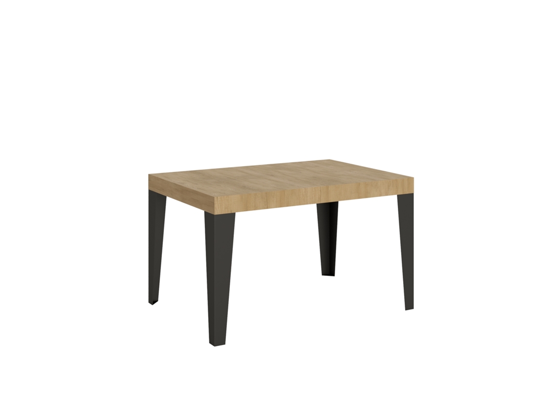 Mesa Extensível 140/224x80cm Flame Carvalho Natural Pés Antracite Itamoby