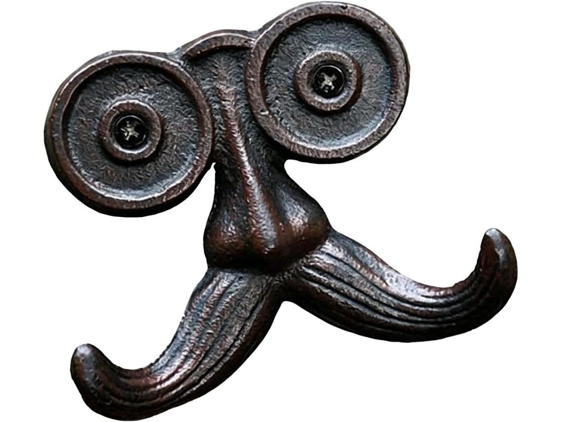 Gancho De Parede Antigo Com Dois Ganchos Em Formato Bigode, Ferro