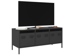 Vidaxl Móvel De Tv 101,5x39x43,5 Cm Aço Laminado A Frio Preto