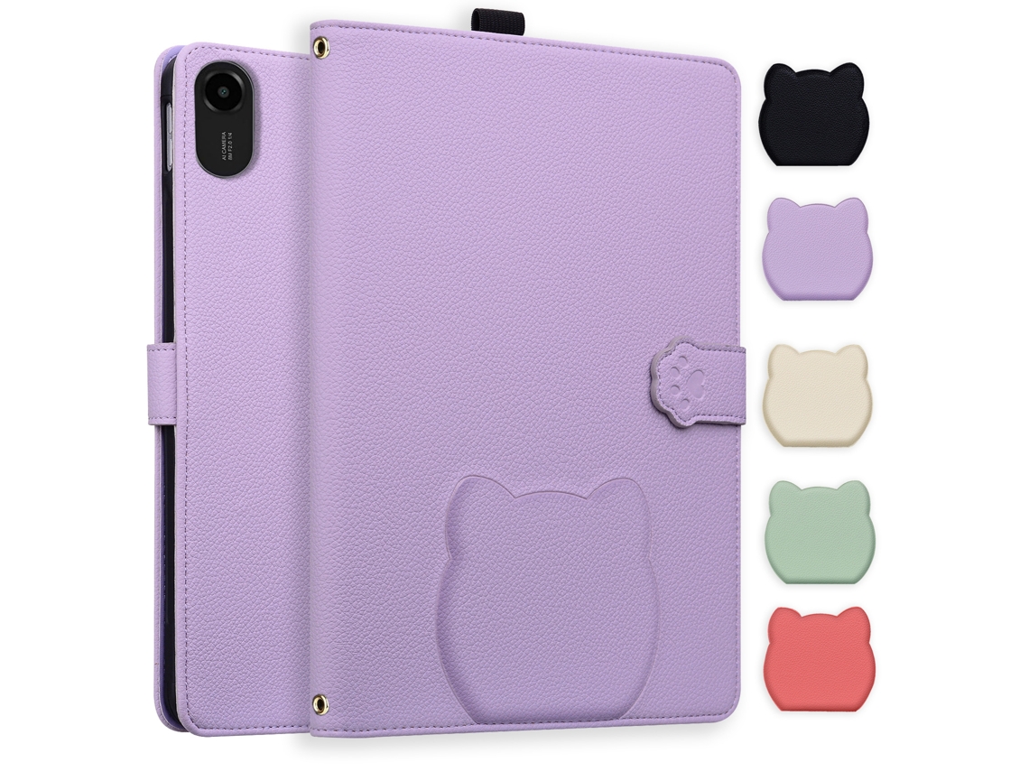 Capa Hexinyigjly Para Redmi Pad Se De 8,7 Polegadas (modelo 2024),design De Gato, Suporte Multiangular Roxo