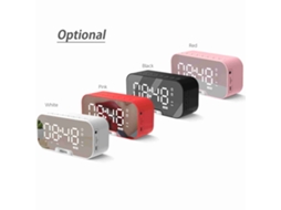 Despertador Digital com Espelho, Alarme Duplo, Rádio Fm, Bluetooth e Suporte para Celular | S/MARCA