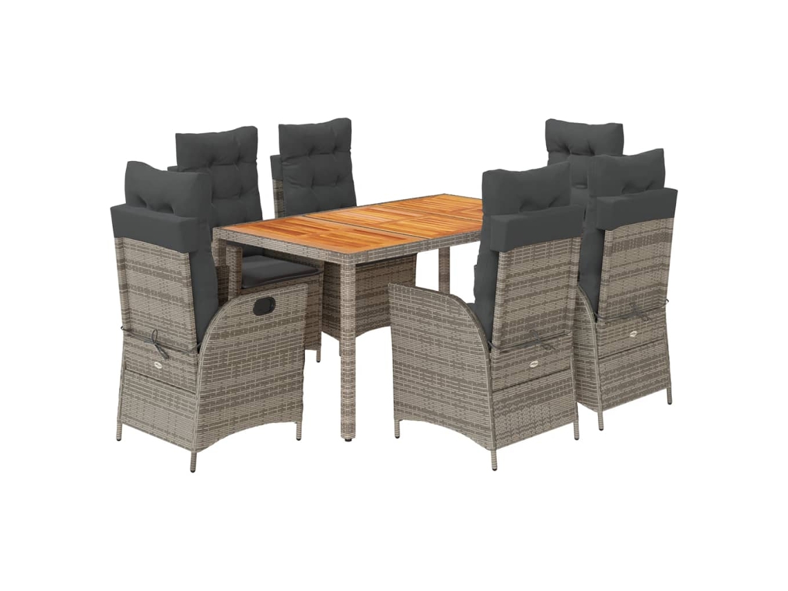 Garden Dining Set, Garden Dining Sets Vidaxl Cinzeto Rattan / Vime (150 Cm Table Length)