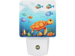 Luminária Noturna Com Estampa De Tartaruga E Peixe, Luminária Noturna Decorativa, Luminária Noturna Viagem