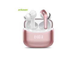 Fones de Ouvido Bluetooth Sem Fio, À Prova D'água, Microfone, Cancelamento de Ruído, Duração até 52h MDUG (rosa)