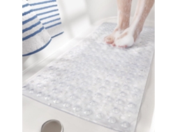 Tapete de Banho Antiderrapante para Chuveiro 88x40cm Pvc Resistente a Mofo, Lavável na Máquina e Suave para a Pele HENTEN HOME Transparente
