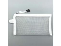 Estojo Transparente de Malha para Lápis, Grande Capacidade, com Zíper, Ideal para Provas e Estudantes, Personalizável na Cor Branca BRILVIBERA