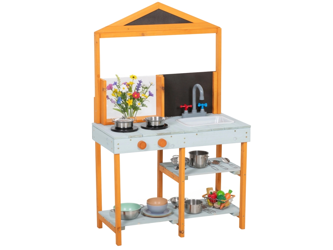 Cozinha Lama Claro, Fogão, Prateleiras Removíveis, Pia, 3 8a. Azul