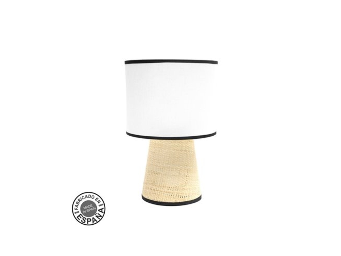 Camboja Candeeiro De Mesa 1xe27 Branco/natural 39x25x25cm Fabrilamp