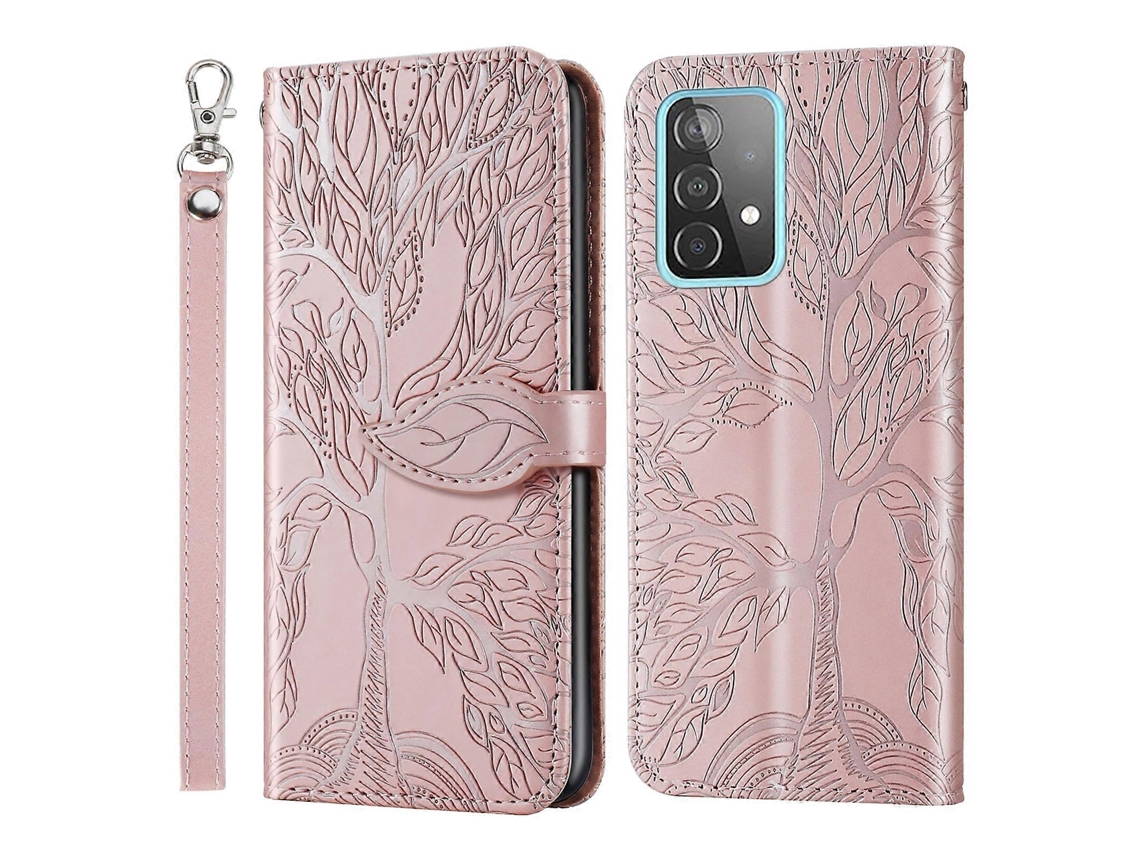 Capa De Couro Com Relevo Life Of Tree Para Samsung Galaxy A33 5g