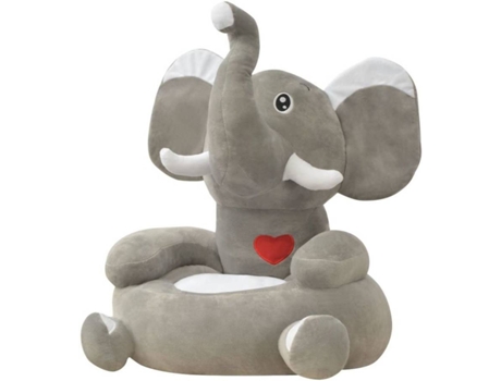 Cadeira Infantil VIDAXL Peluche Elefante (Cinzento)