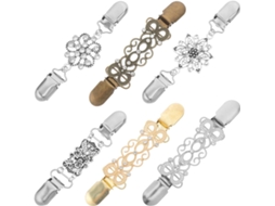 De 6 Broches Vintage Em Liga Metálica Com Padrão Espiral, Prendedores Para Lenços E Xales.