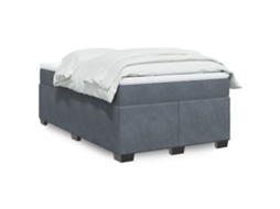 Vidaxl Cama Boxspring Com Colchão 120x200 Cm Veludo Cinzento-escuro