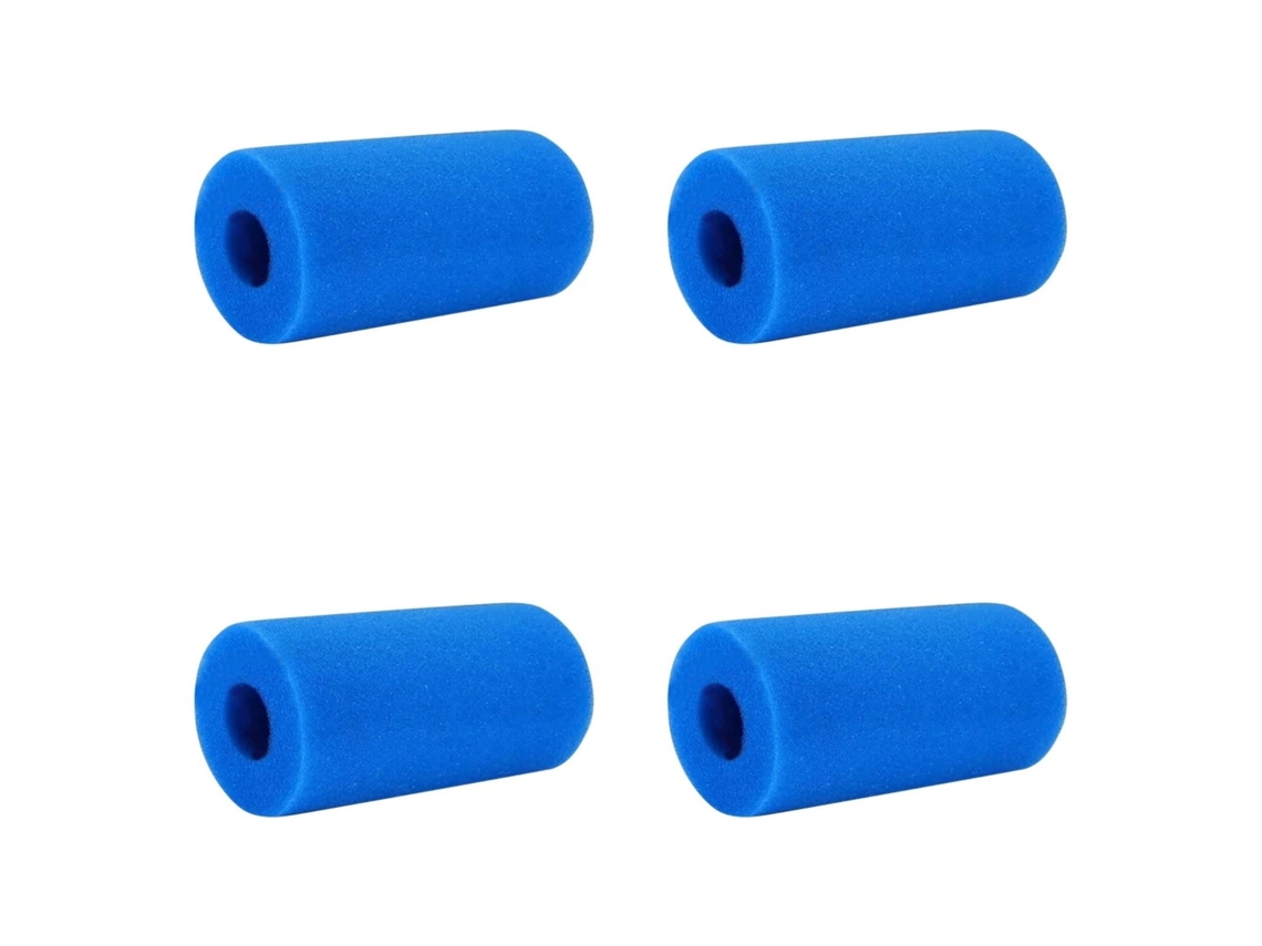 Útiles Escolares En Liquidación. 4 Esponjas De Filtración Para Piscina Reutilizables Y Lavables. Esponja De Filtración Cilíndrica.