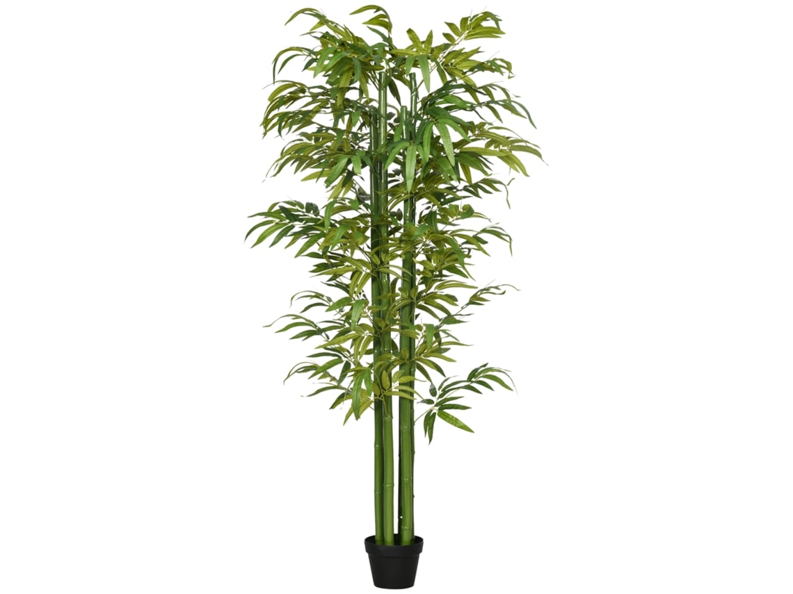 Bambu Artificial 180cm Vaso Árvore Decorativa Verde Interior VELTRIX