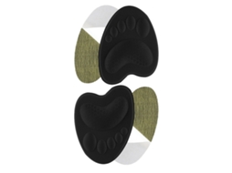 2 Pares De Travesseiros Meia-palmilha Para Antepé — Espuma Autoadesiva Antiderrapante Para Saltos, Mocassins E Tênis Preto